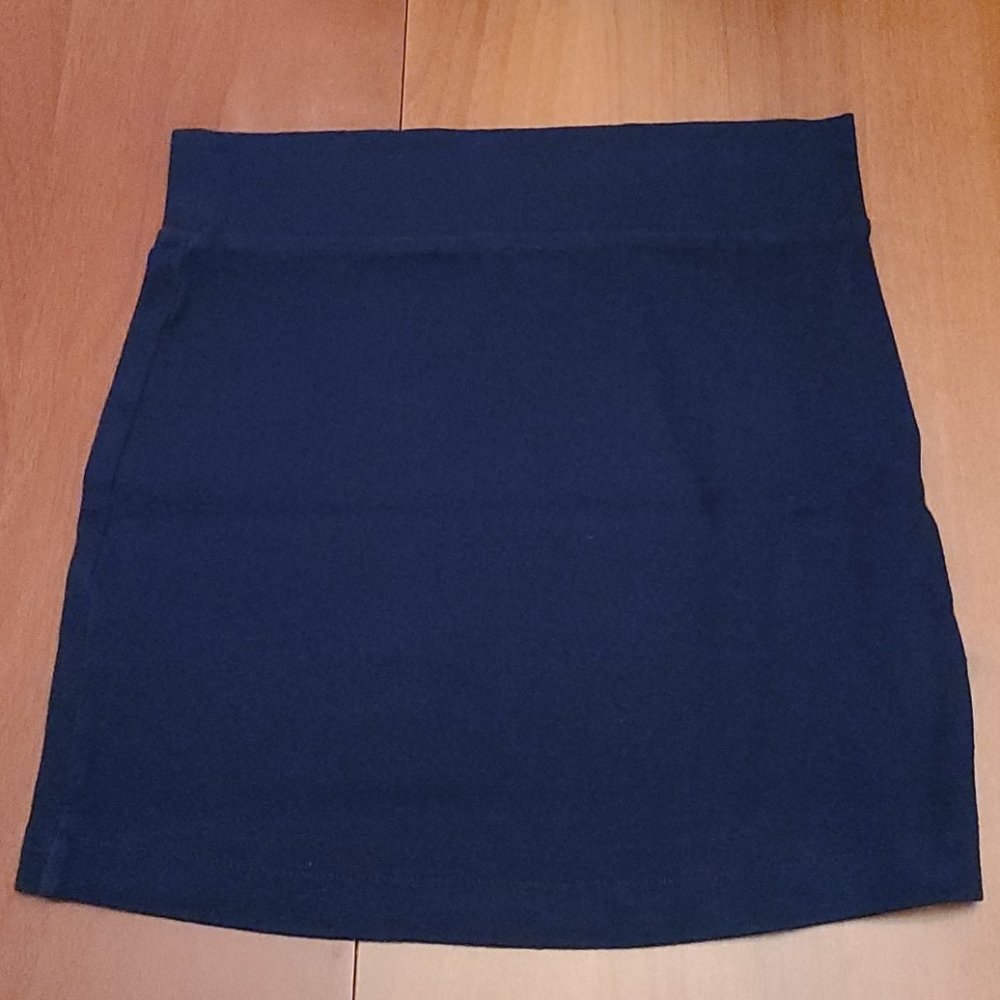 Navy Cotton Mini Skirt
